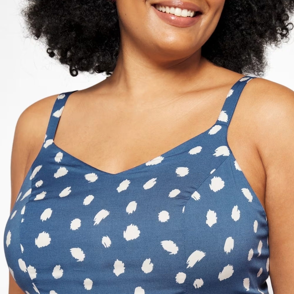 41 Hawthorn Blue Polka Dot Midi Dress Size 1x Nwt - Picture 4 of 4